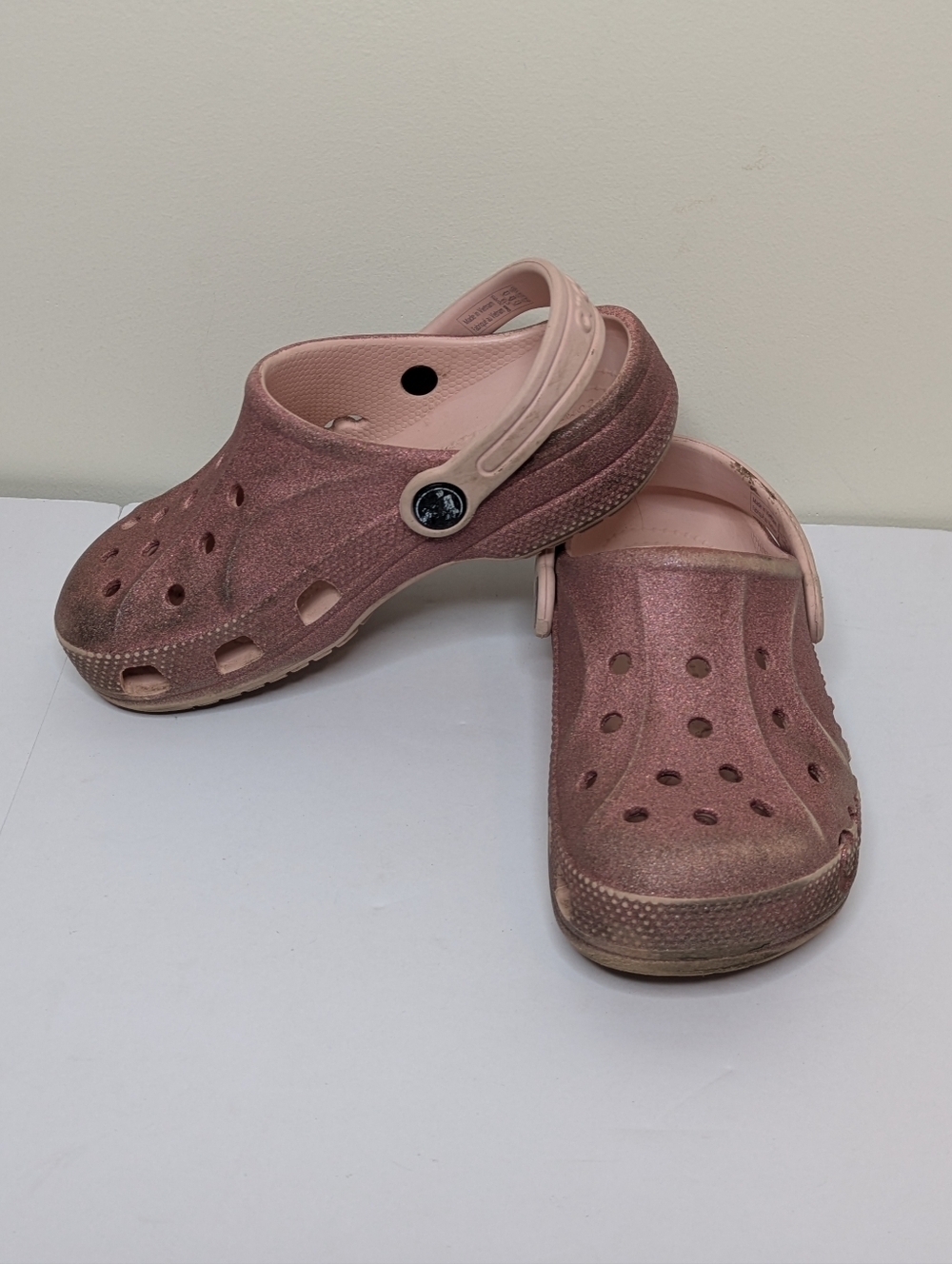 Crocs Pink Sparkles Water Shoe Sandal 13T
